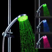 LED Shower Faucet Temperature Sensor 3 Color LED Bathroom Safety Lighting Hand Shower