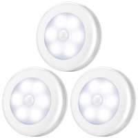 Goldmore battery operated white Cordless 6 LED motion sensor light for Closet,cabinet,Hallway, Bathroom, Bedroom, Kitchen